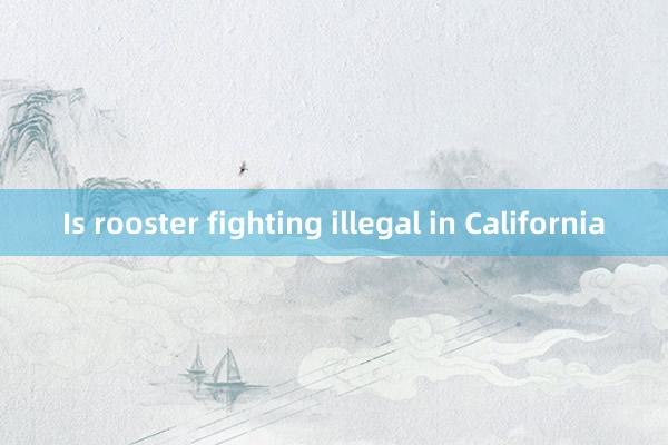 Is rooster fighting illegal in California