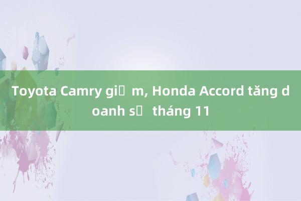 Toyota Camry giảm， Honda Accord tăng doanh số tháng 11