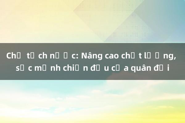 Chủ tịch nước: Nâng cao chất lượng， sức mạnh chiến đấu của quân đội