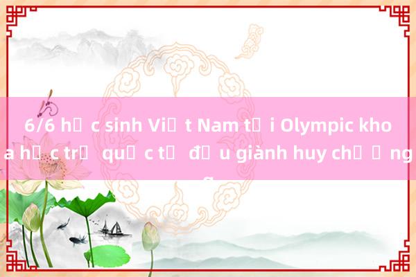 6/6 học sinh Việt Nam tại Olympic khoa học trẻ quốc tế đều giành huy chương