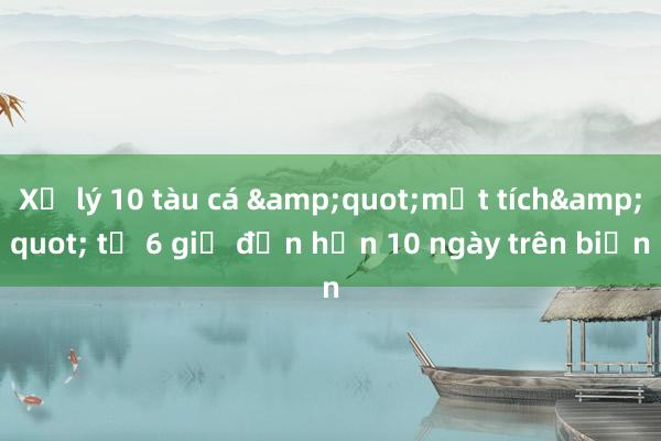 Xử lý 10 tàu cá &quot;mất tích&quot; từ 6 giờ đến hơn 10 ngày trên biển